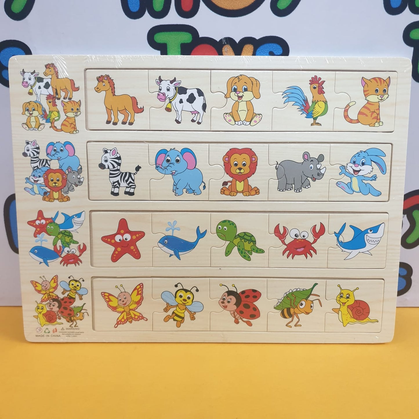Wooden Animal Matching Jigsaw Puzzle Board