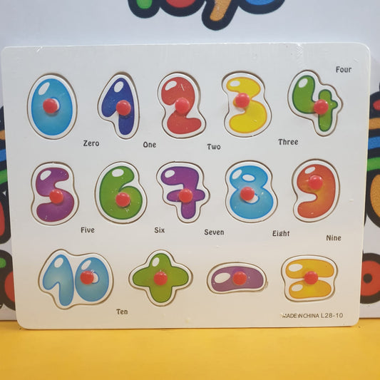 Wooden 0-10 Numbers Peg Puzzle Pin Board