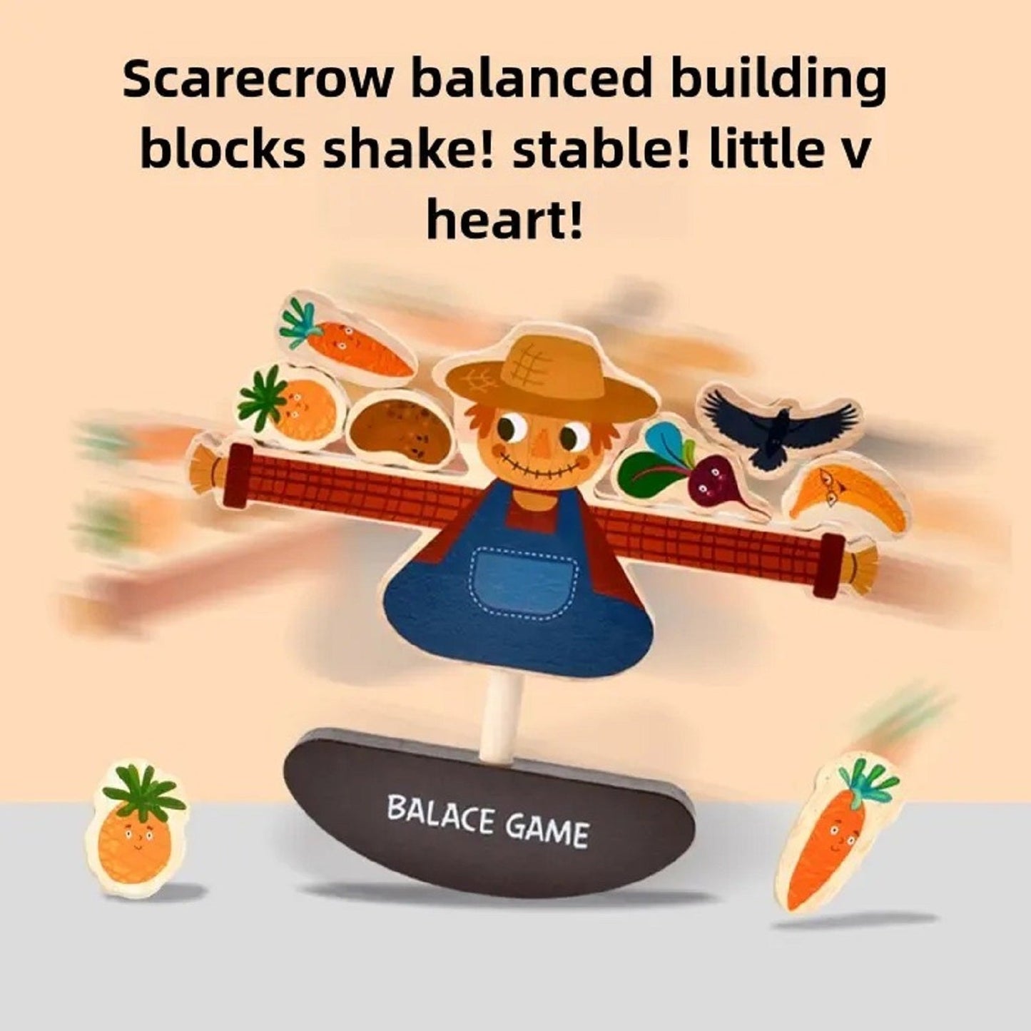 Wooden Montessori Balancing Game With Lacing Activity