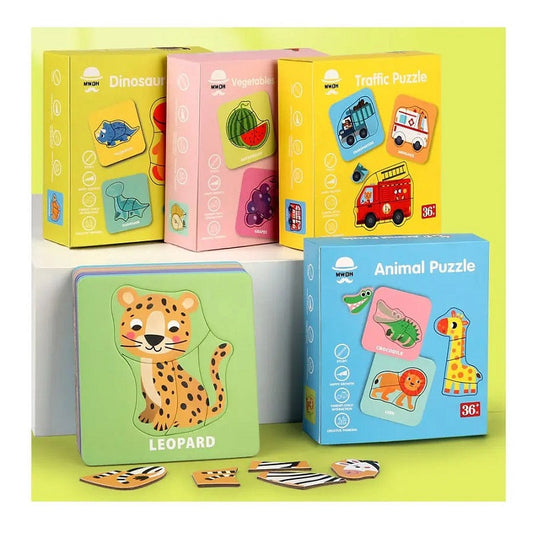 Wooden Multifunctional Animals Jigsaw Puzzle With Sketching Activity