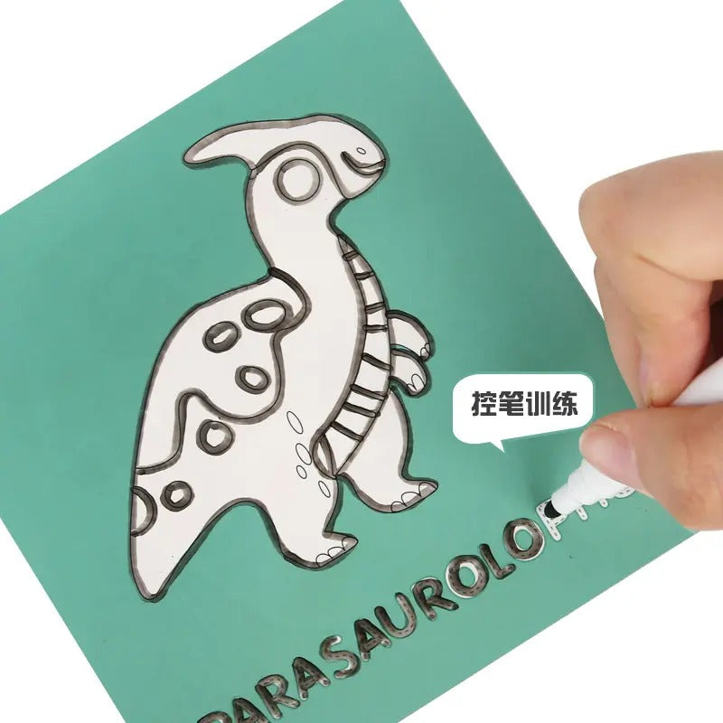 Wooden Multifunctional Animals Jigsaw Puzzle With Sketching Activity