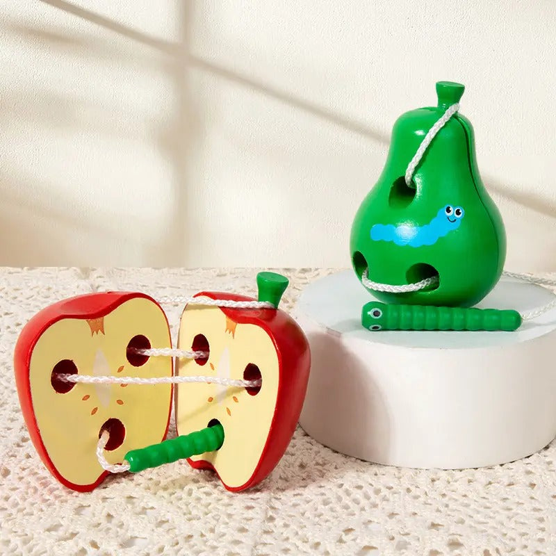 Wooden Fruits Combination Toy With Threading Activity