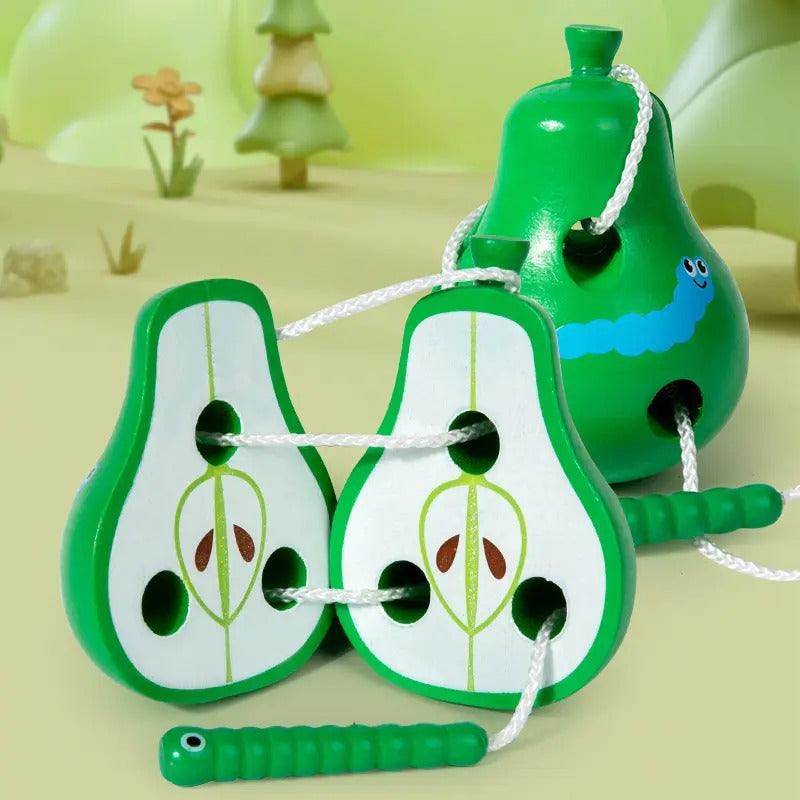 Wooden Fruits Combination Toy With Threading Activity