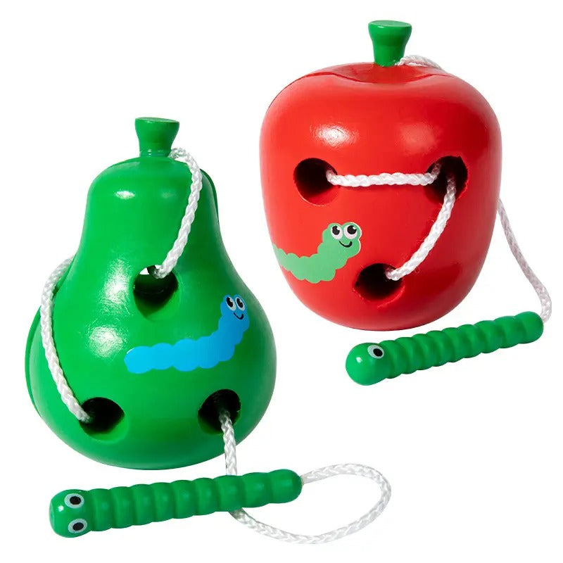 Wooden Fruits Combination Toy With Threading Activity