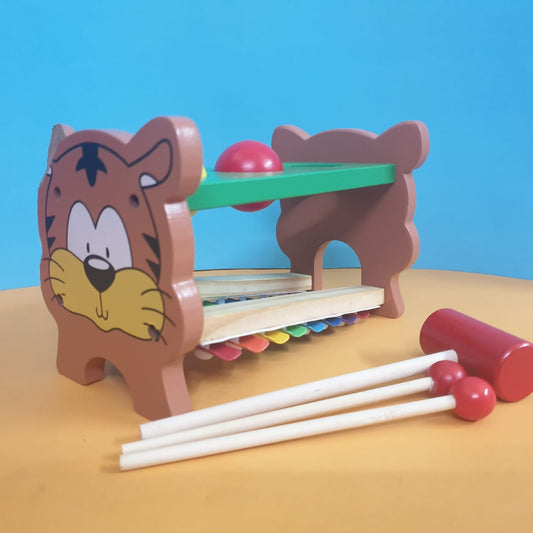 (D&R) Wooden 2in1 Xylophone With Ball Hammer Activity (Body Minor Damage)