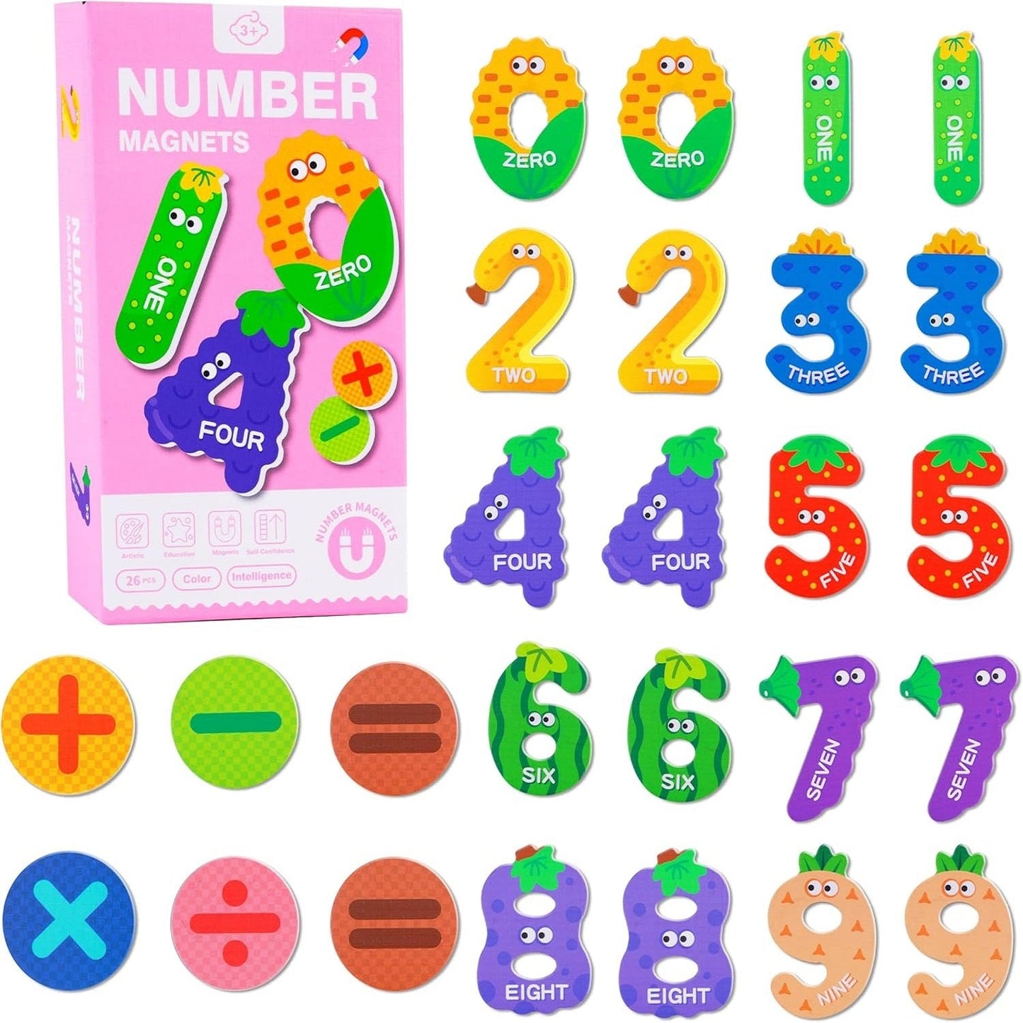 Wooden Magnetic Vegetable Theme Numbers Set