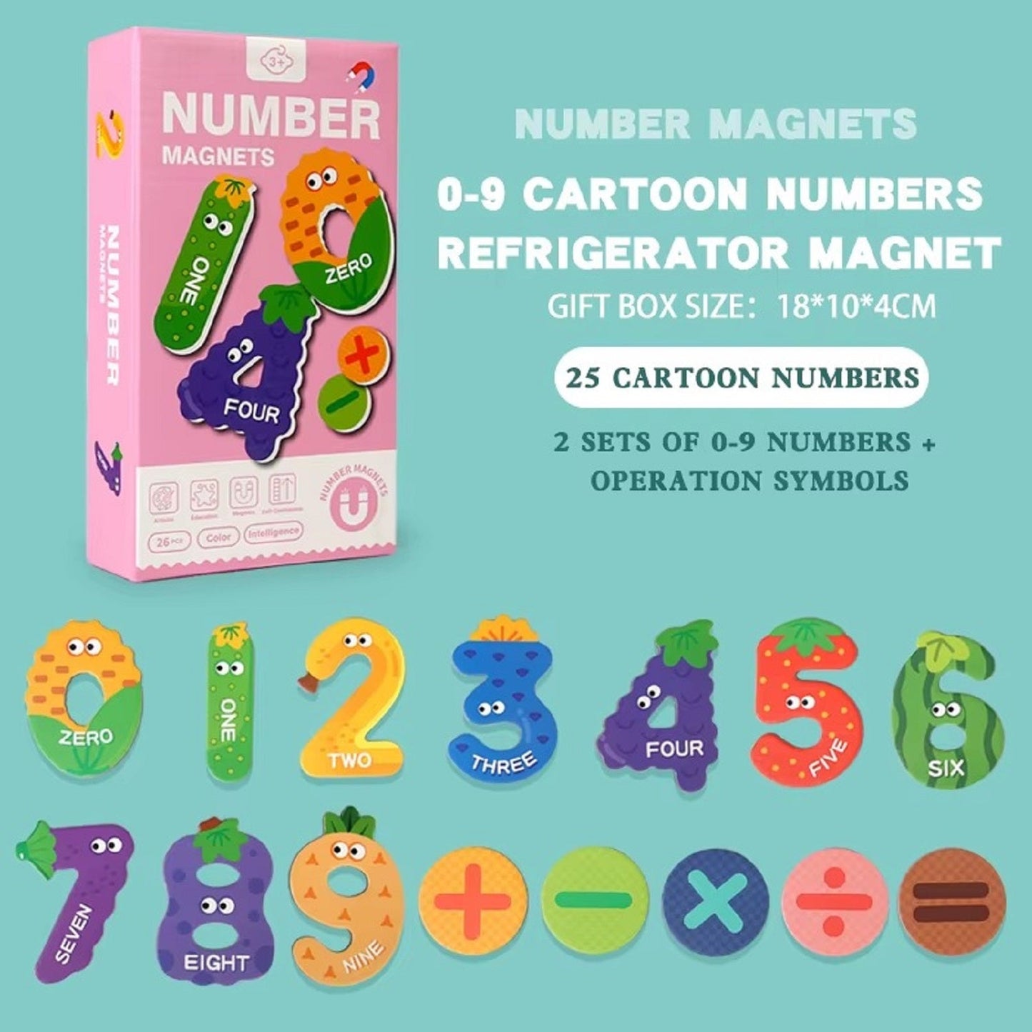Wooden Magnetic Vegetable Theme Numbers Set