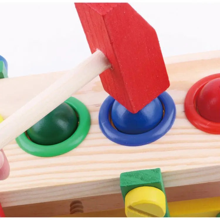 Wooden Reassemble Screw Truck With Knock The Ball Activity