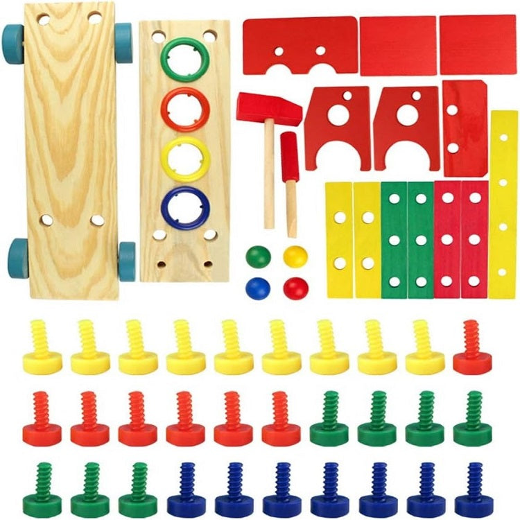 Wooden Reassemble Screw Truck With Knock The Ball Activity