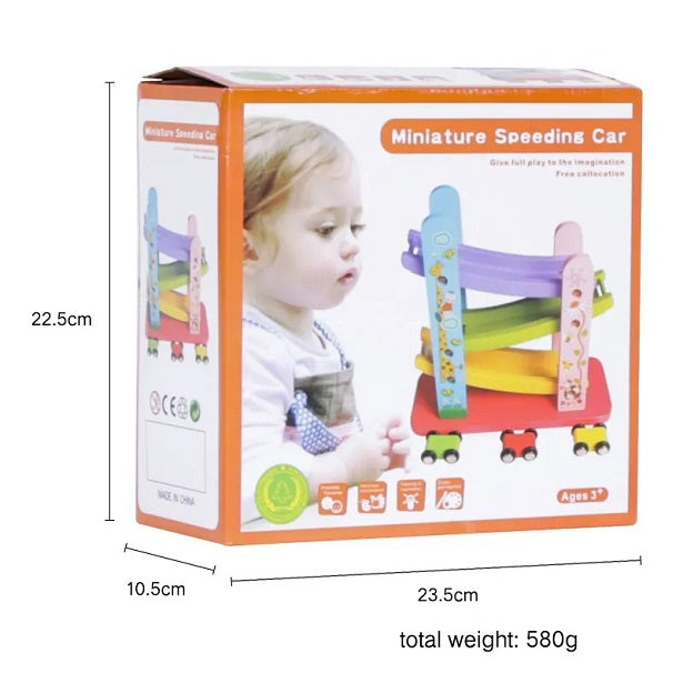 Wooden Speeding Car Racing  Zig-Zag Track