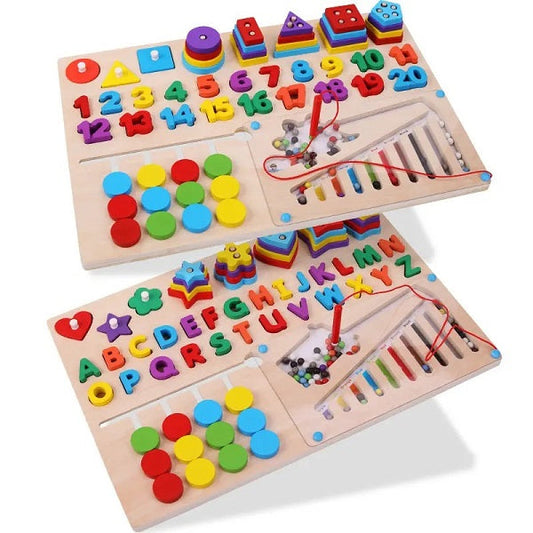 Wooden 6 in 1 logarithmic Activity Jumbo Busy Board