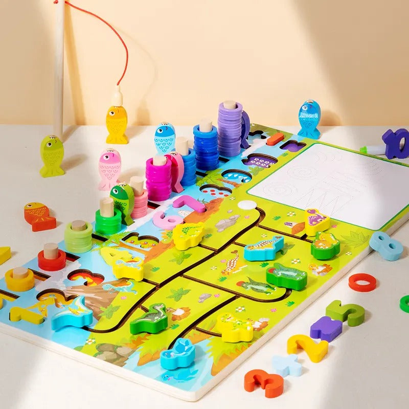 Wooden Multifunction logarithmic Activity Busy Board