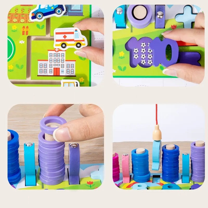 Wooden Multifunction logarithmic Activity Busy Board