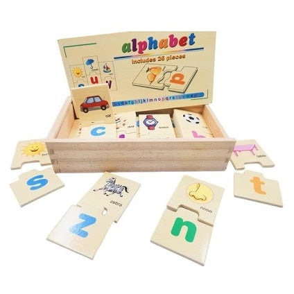 Wooden English Alphabets 2 Pcs Matching Puzzles Set