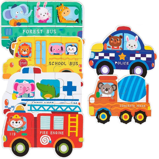 Wooden Colorful Interactive Jigsaw Puzzles Set