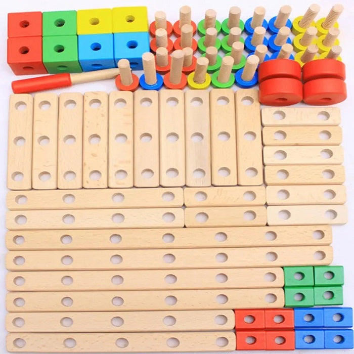 Wooden Multifunctional Nut Construction Set