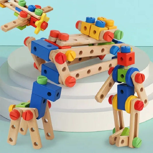 Wooden Multifunctional Nut Construction Set