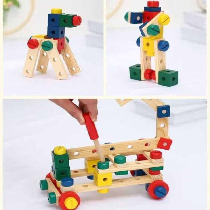 Wooden Multifunctional Nut Construction Set