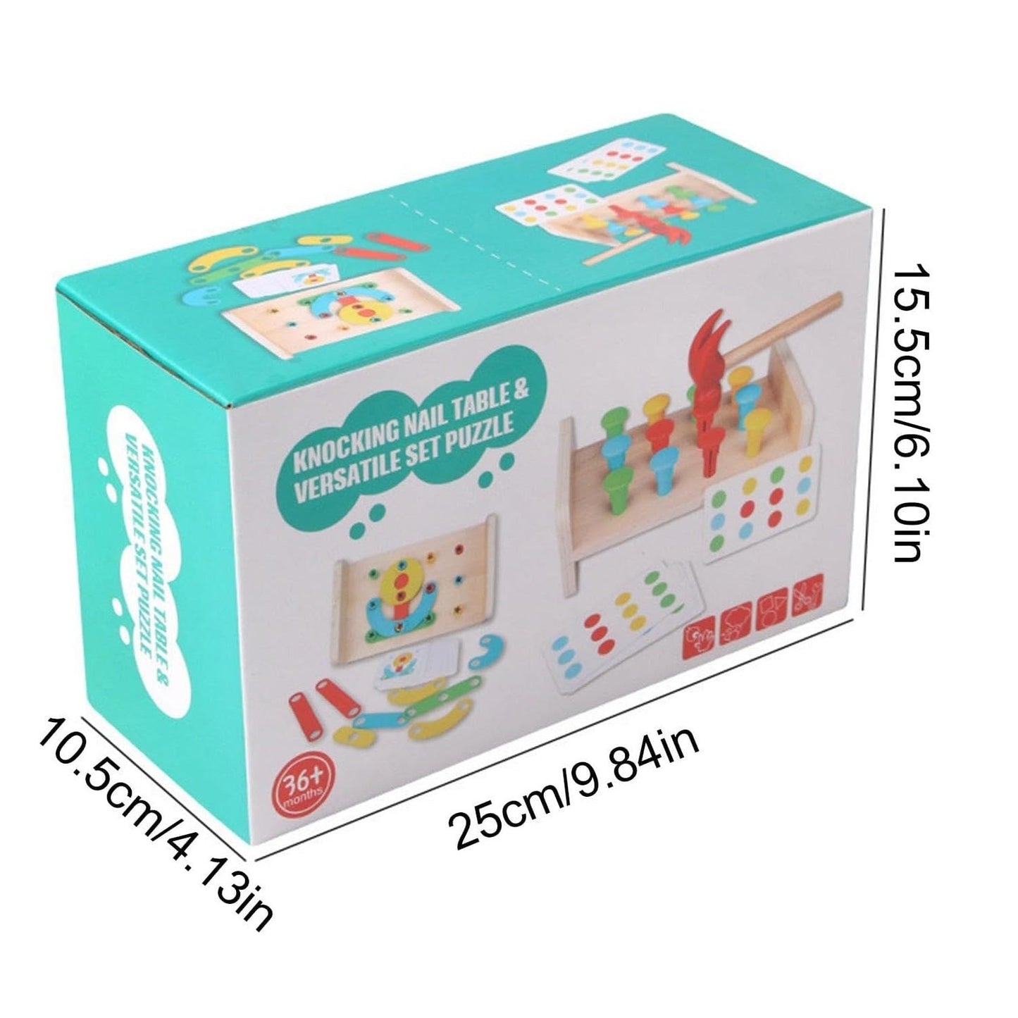 Wooden Montessori Knocking Nail Table & Versatile Puzzle Set