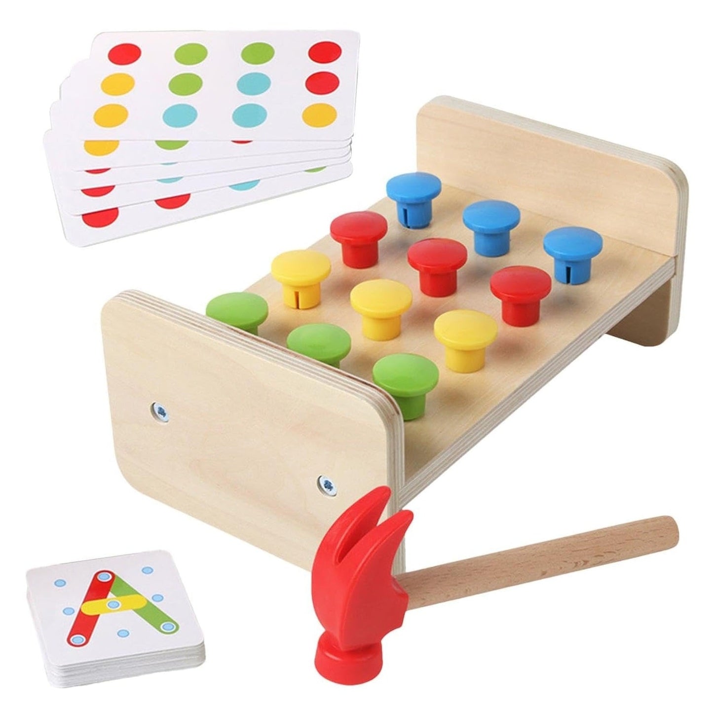 Wooden Montessori Knocking Nail Table & Versatile Puzzle Set