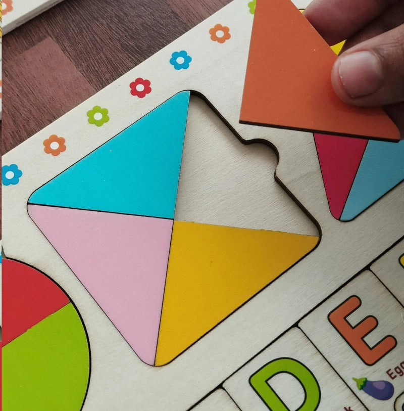 Wooden Montessori 3 in 1 Puzzle Sorting Board