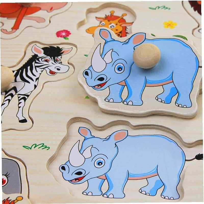 Wooden Sorting Peg Puzzle Knob Boards