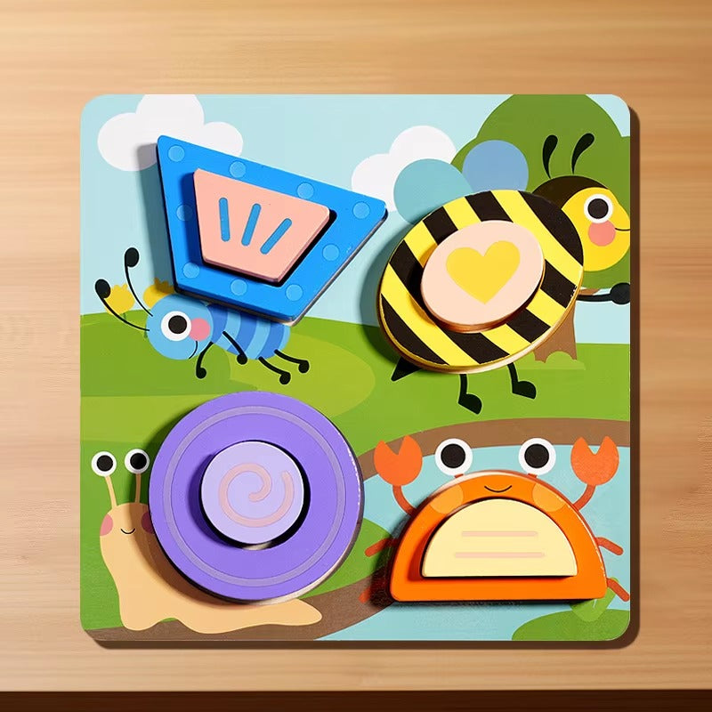 Wooden 3D Montessori Inshape Activity Sorting Board