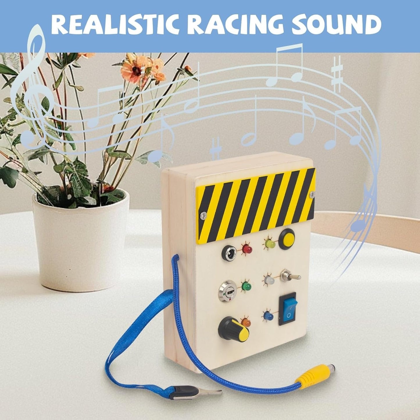 Wooden Montessori Busy Box With Sound & Lights