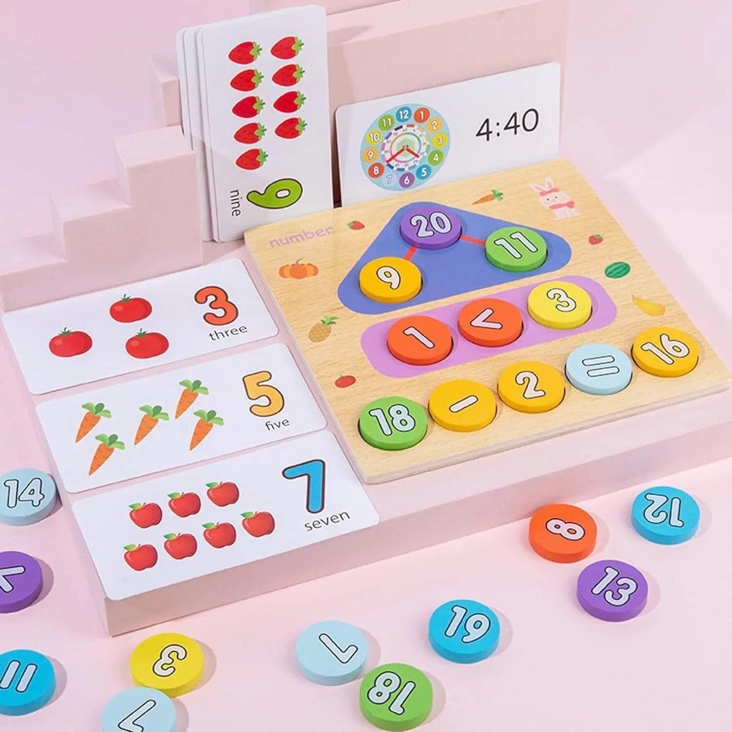 Wooden 2-in-1 Numbers Activity & Digital Clock