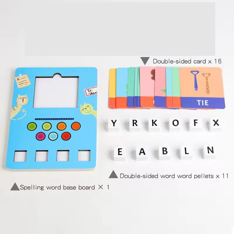 Wooden Montessori Learn-to-Spell Game with Word Cards
