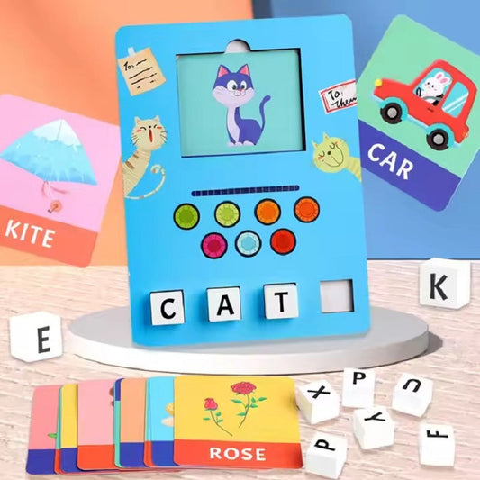 Wooden Montessori Learn-to-Spell Game with Word Cards