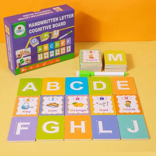 Wooden Capital Alphabets Write & Wipe Flash Cards