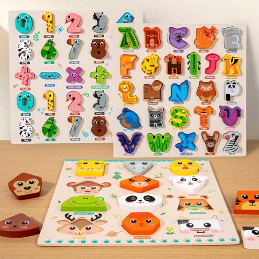 Wooden High Quality Jumbo 3D Characters Educational Sorting Boards