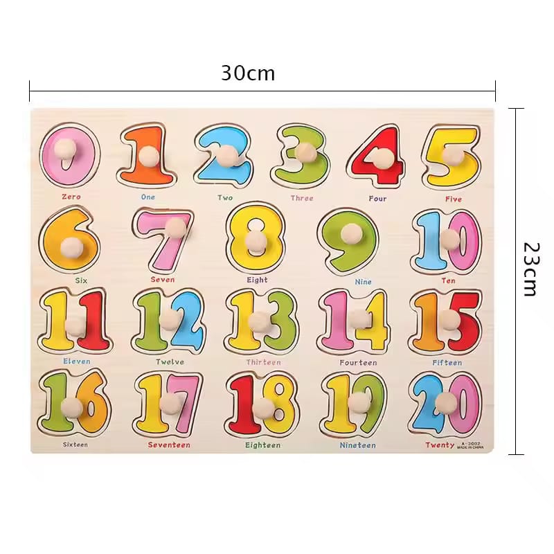 Wooden Sorting Peg Puzzle Knob Boards