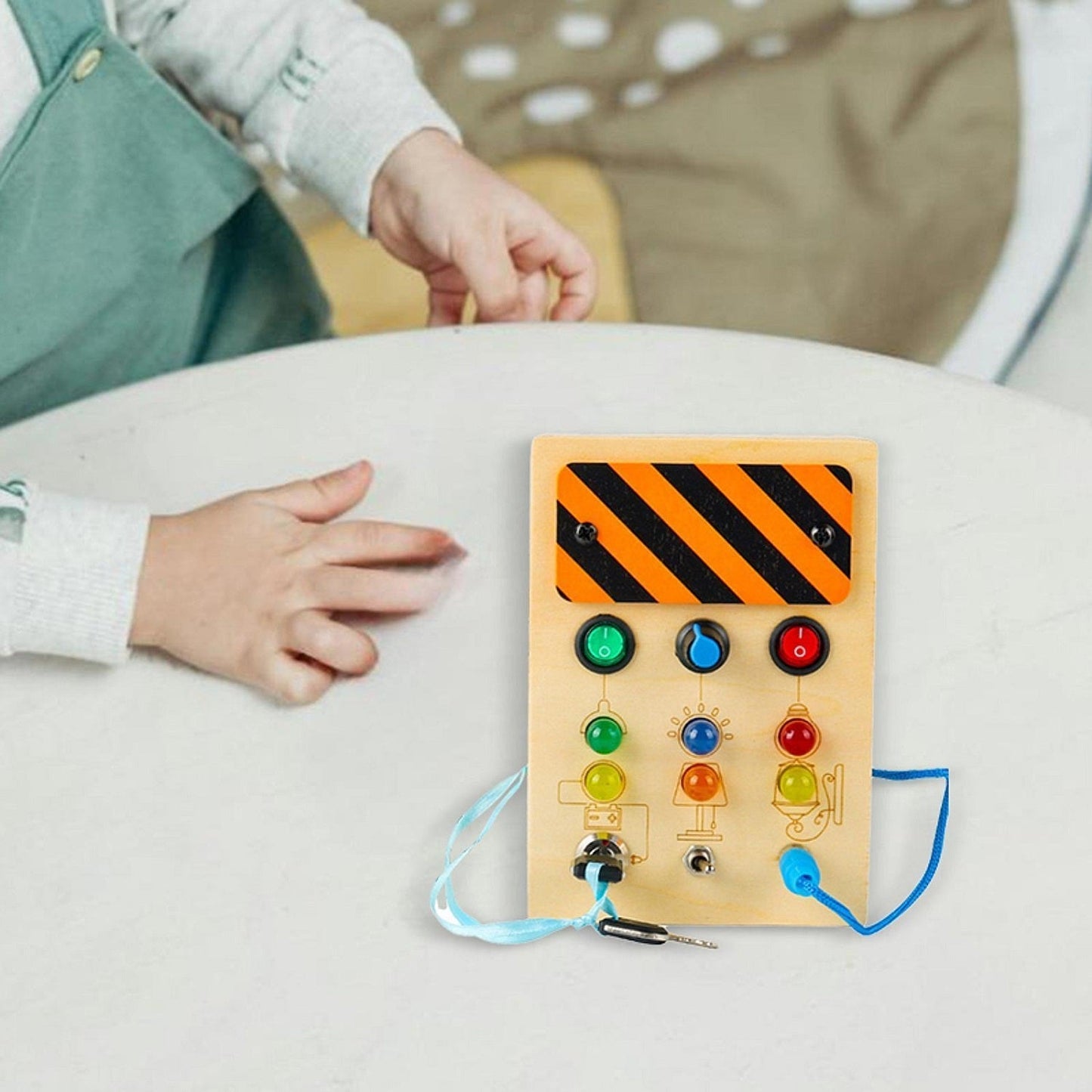 Wooden Montessori Busy Box With Sound & Lights