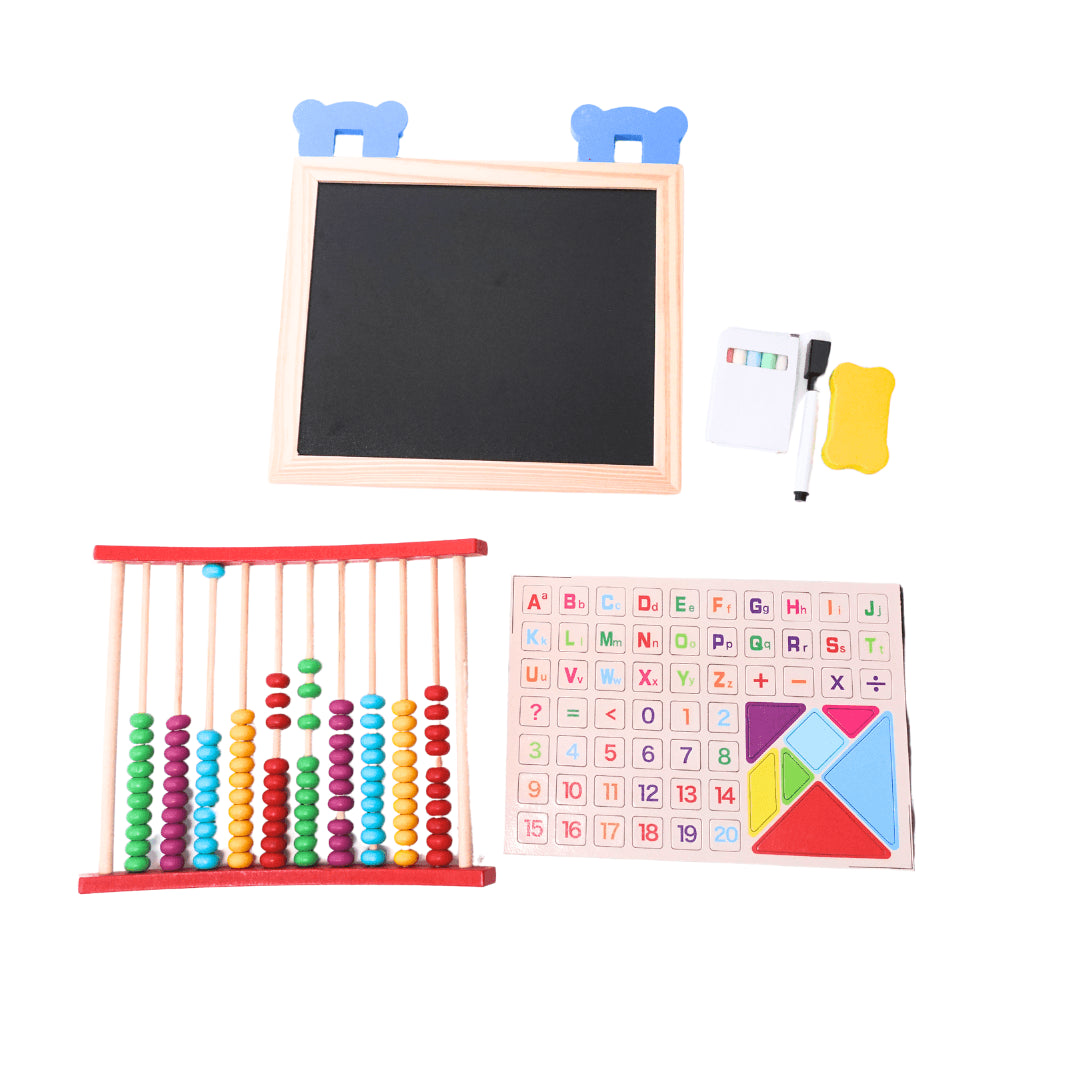 Wooden Multi-Function Educational Activity Board for Kids