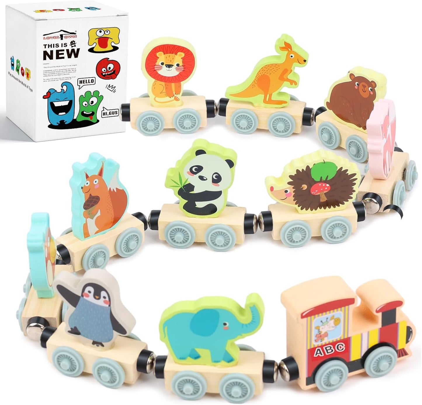 Wooden Magnetic Multicolor Characters Train