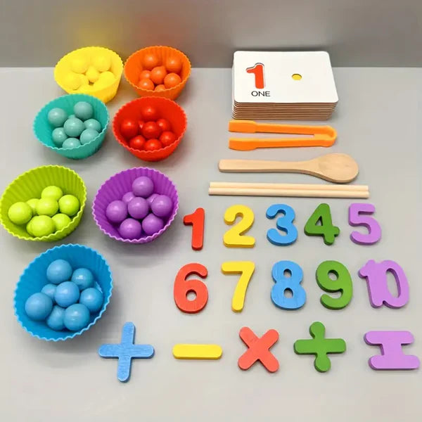 Wooden Interactive Numbers & Beads Matching Game