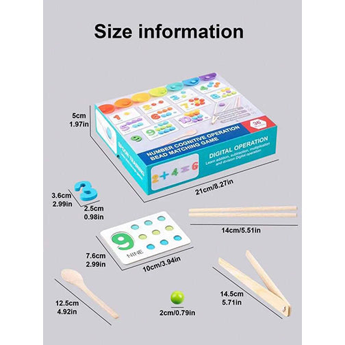 Wooden Interactive Numbers & Beads Matching Game