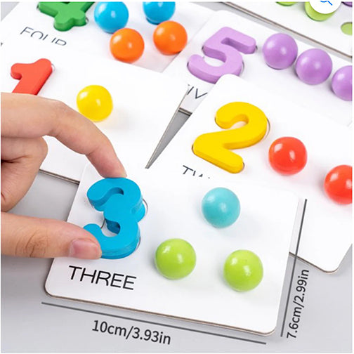Wooden Interactive Numbers & Beads Matching Game