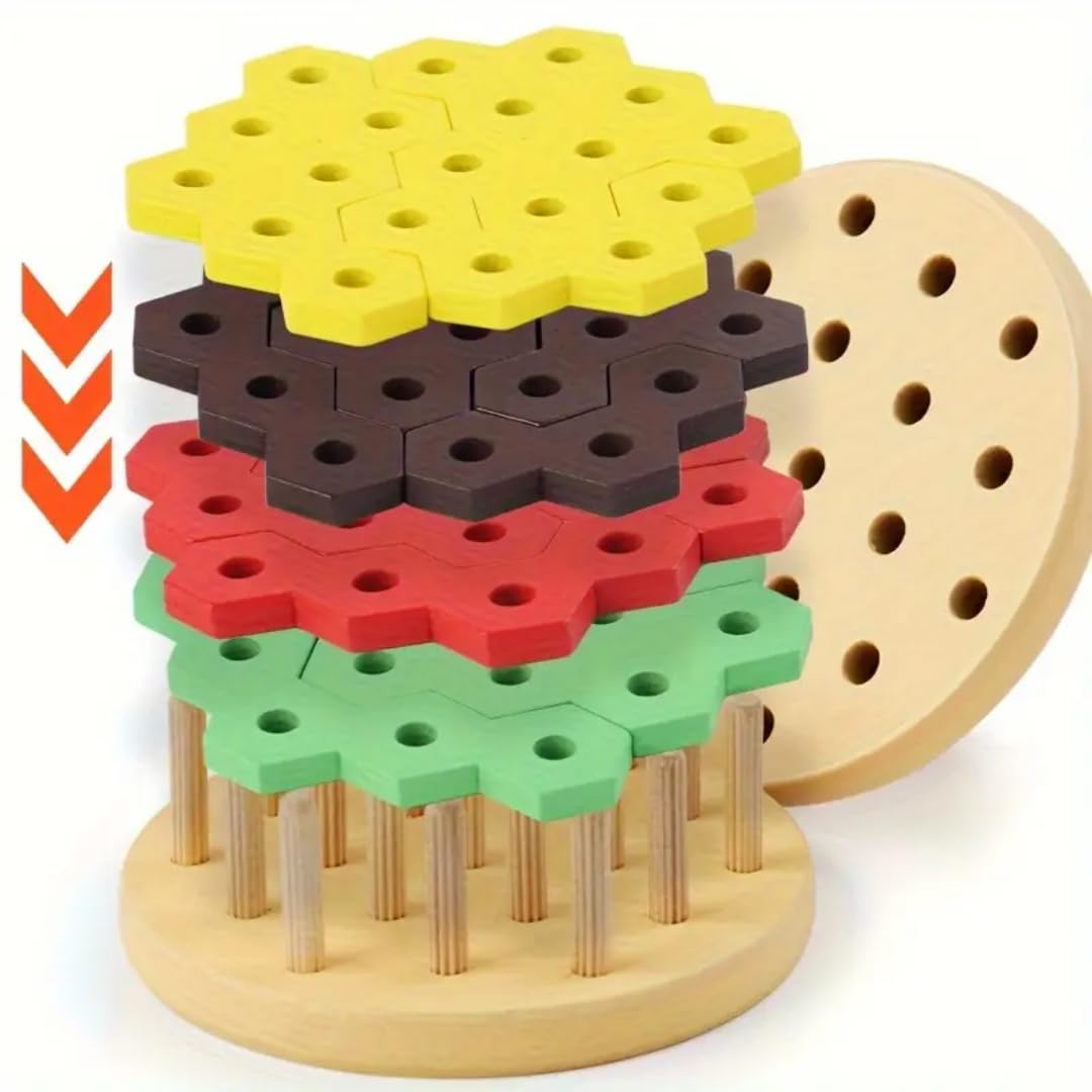 Wooden Wisdom Hamburger Brain-Boosting Fun & Educational Puzzle
