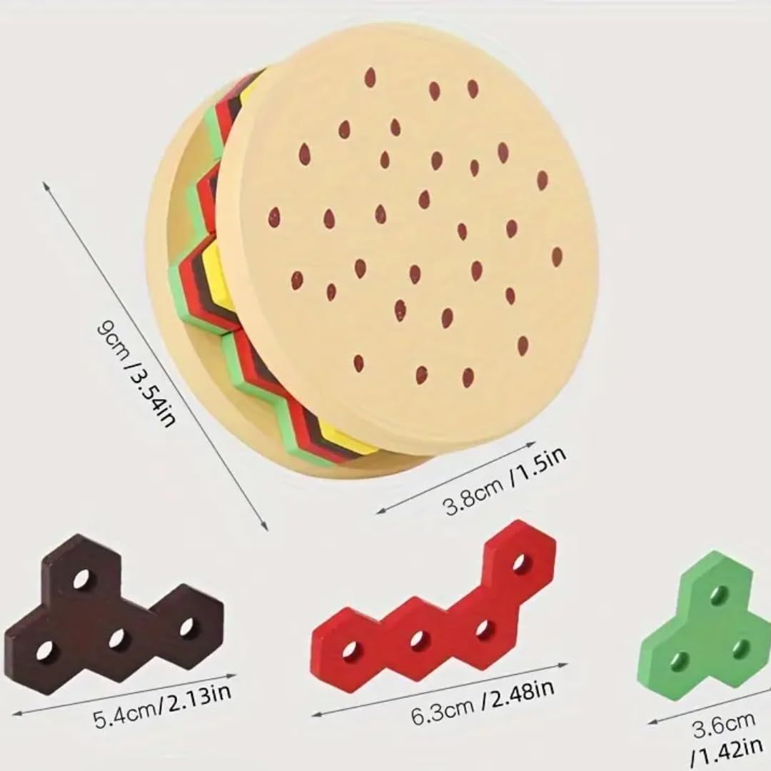 Wooden Wisdom Hamburger Brain-Boosting Fun & Educational Puzzle