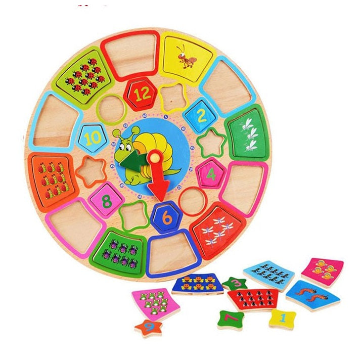 Wooden Jumbo 3D Multifunctional Clock Learning Puzzle