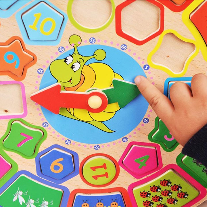 Wooden Jumbo 3D Multifunctional Clock Learning Puzzle