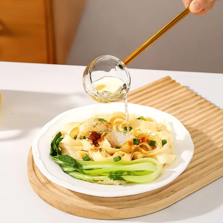 1Pcs High Borosilicate Heat-Resistant Long Handle Glass Spoon