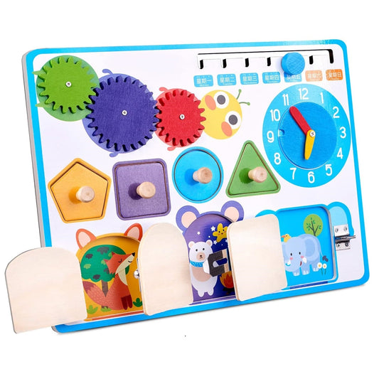 Wooden Multiple Activity Interactive Busy Board