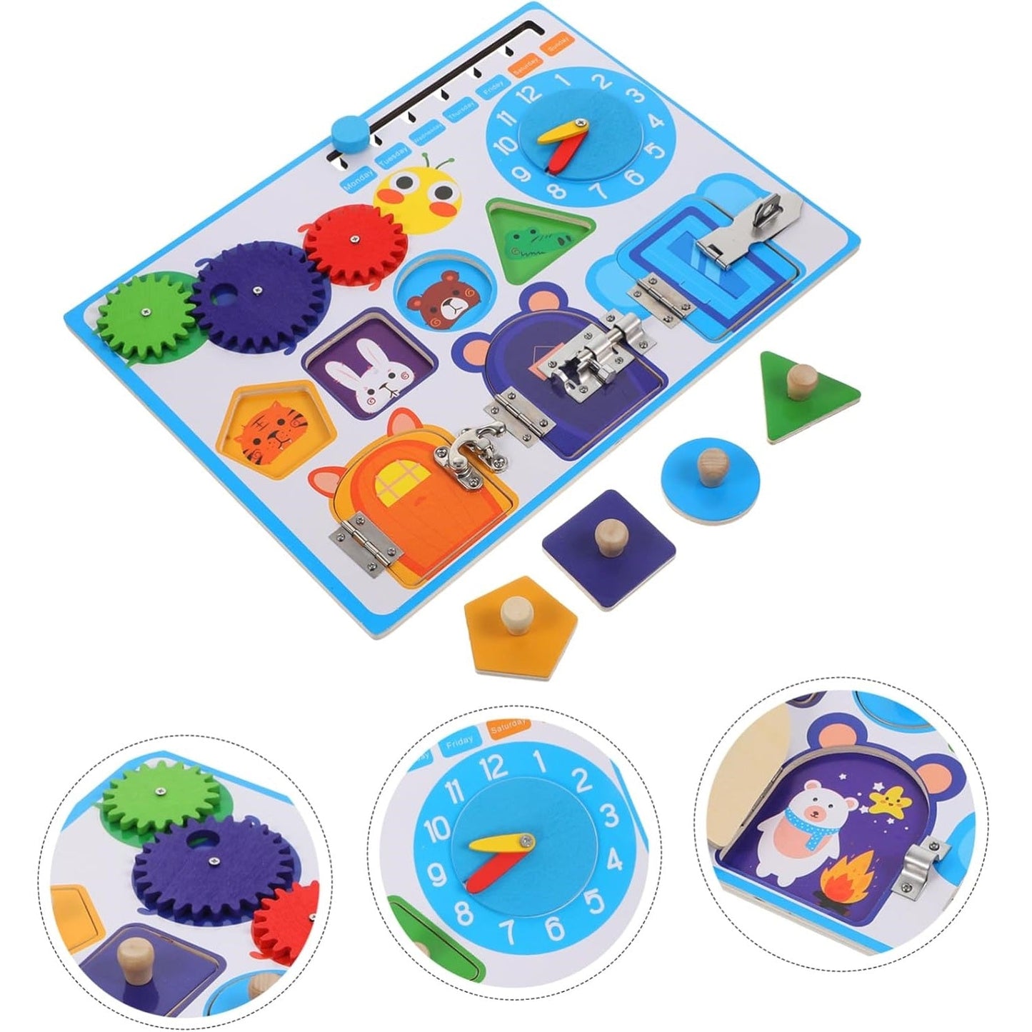 Wooden Multiple Activity Interactive Busy Board