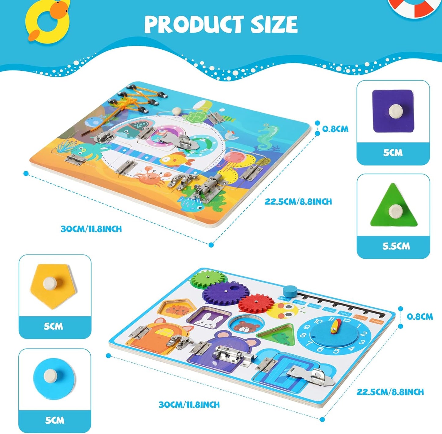 Wooden Multiple Activity Interactive Busy Board