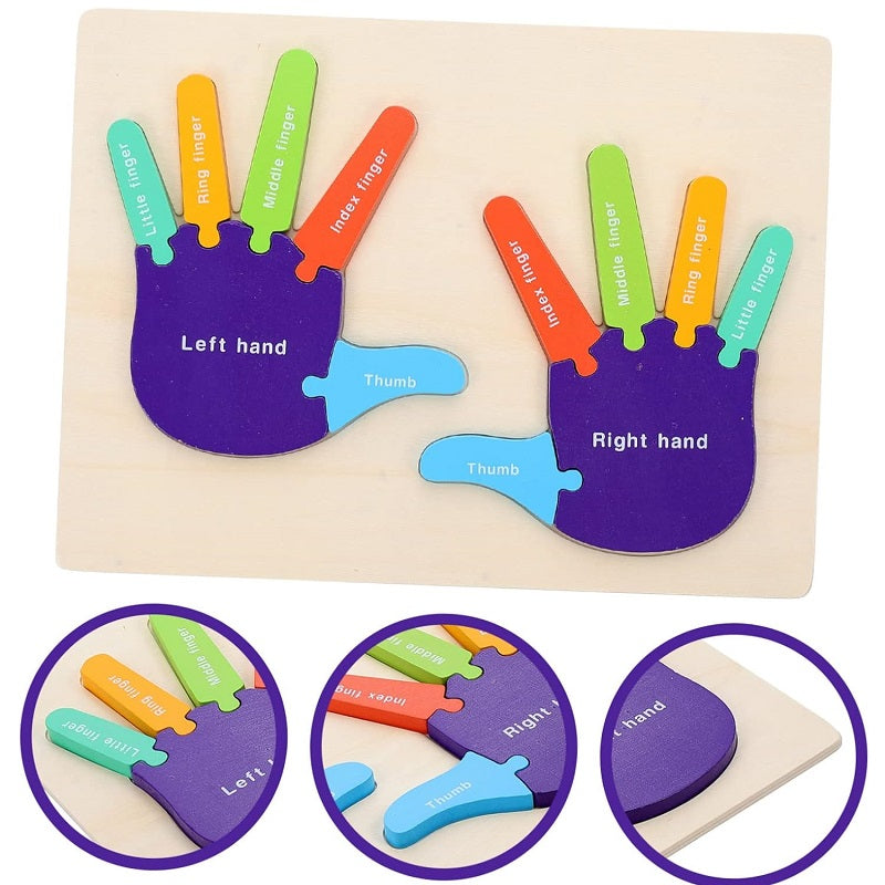 Wooden Montessori 3D Hand Cognitive Puzzle