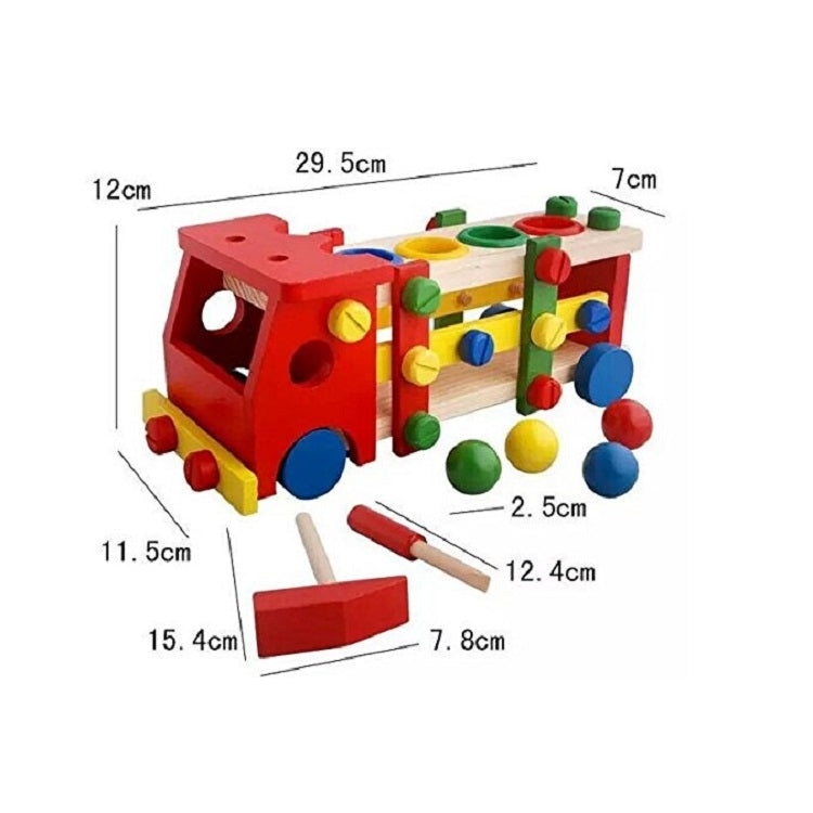 Wooden Reassemble Screw Truck With Knock The Ball Activity